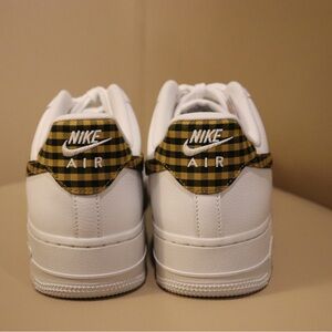Nike  White and Brown Plaid Sneakers